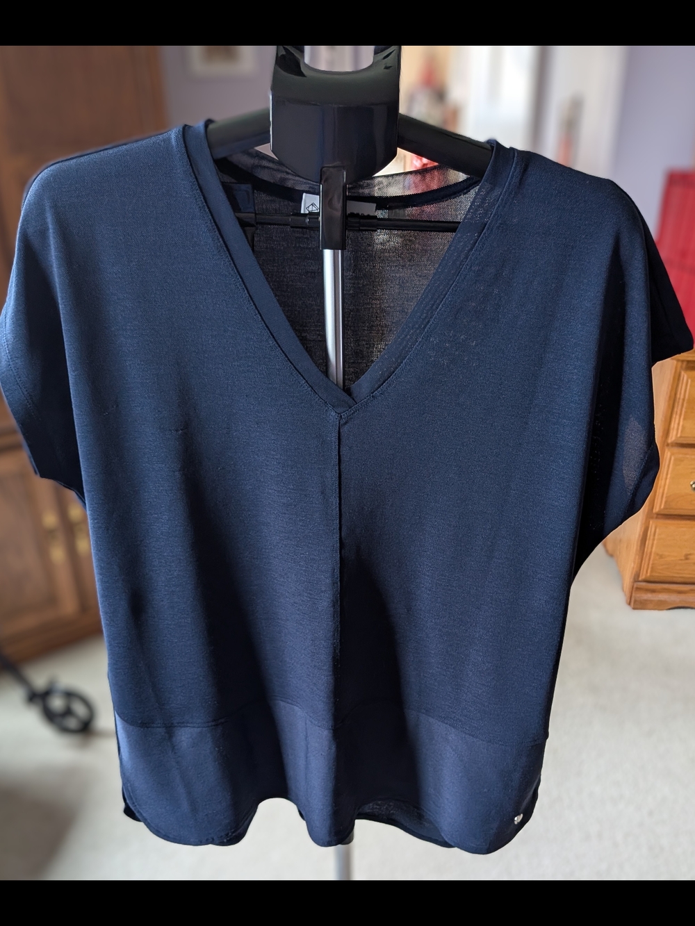 Point Zero Navy V-Neck Short Sleeve Top